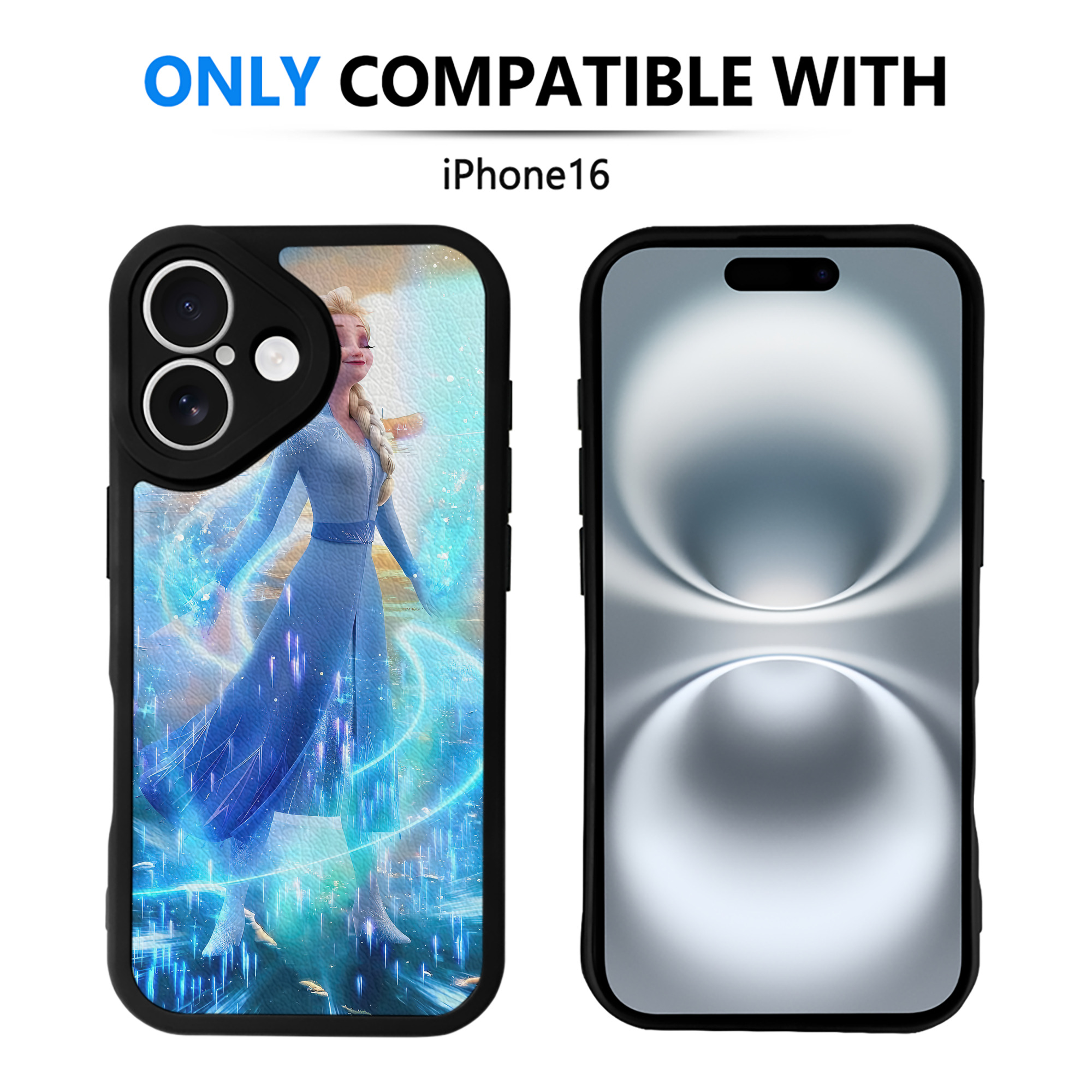 （画像用） アナと雪の女王 アンナ エルサ Frozen Anna Elsa 【iPhone 16シリーズ対応】シリコンスマホケース（レザー調） 材質：シリコン